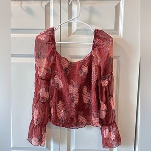 Floral elastic blouse